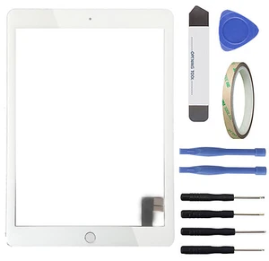 Touchscreen f Apple iPad Air 2 2014 9.7" A1566 A1567 Glas Scheibe Kleber weiß - Bild 1 von 1