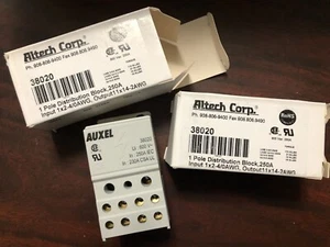 Qty/2 New Altech Auxel 1 Pole Distribution Block 250A Part# 38020 - Picture 1 of 4