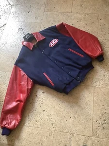Vintage AXO Sport Motorcycle Style Team Jacket/NOS,90’s Vintage/Leather Sleeves - Picture 1 of 14