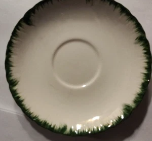 Vint. Platillo Wedgwood China WILLIAMSBURG blanco verde cáscara borde 5 1/2" TK614 - Imagen 1 de 9