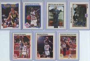 1991 Hoops 7 Card Lot Inc. Miller, Wilkins, Naismith (x2), Rodman, Ewing - Picture 1 of 2