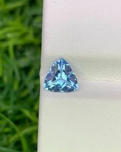 Natural Aquamarine 0.64 Carat 6x6 MM Trillion Shape Faceted Gemstone - Picture 1 of 4