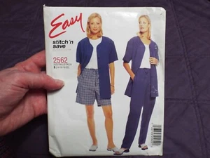 New UNCUT McCall's Easy "Stitch 'N Save" 2562 Misses' Jacket Pants Shorts 14-20 - Picture 1 of 5