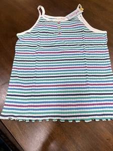 Cat & Jack Girls' Rib Knit Tank Top-Striped - Size XXL (18) NEW - Picture 1 of 2
