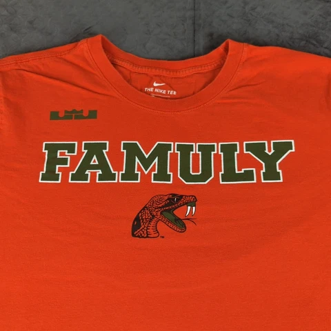 FAMU Florida A&M Rattlers Shirt FAMULY Nike LeBron James Short Sleeve Men XL Cover