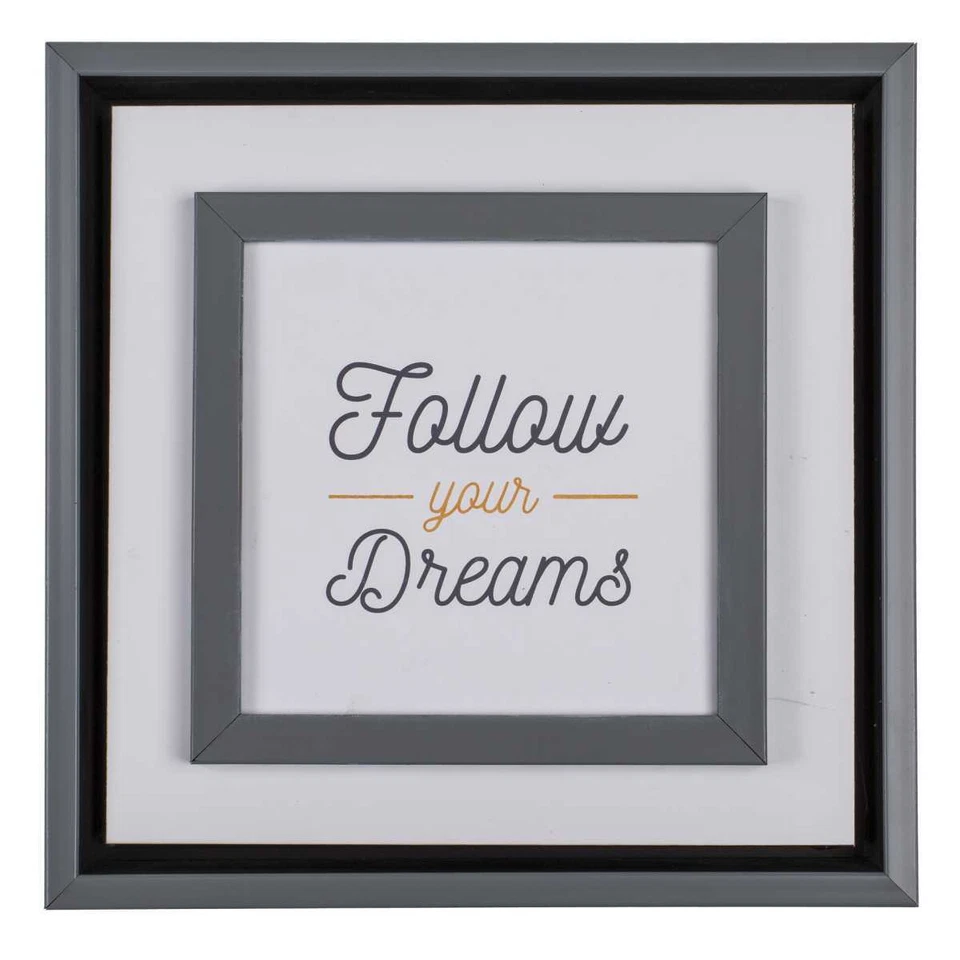 Holz Bild Follow Your Dreams 20 x 20 Spruchbild Wandeko Holzschild Dekoschild   - Bild 1 von 3