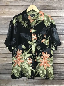 St Johns Bay Mens Medium Hawaiian Caribbean Button Shirt Washable Silk Large - Picture 1 of 4
