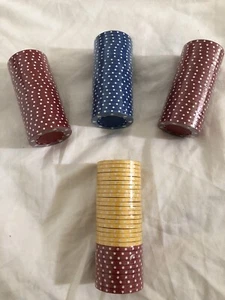 NIP Clay Comp Poker Chips CUTTY SARK 10g Red Yellow + 2 Red 1 Blue Suited 11.5g - Picture 1 of 7