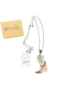 Southbound Western Wear & Boots Women's Silver Cowboy Boot Necklace NWT - Picture 1 of 3