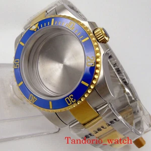 40mm Herrenuhr Gehäuse passend für NH35 Automatikwerk Oyster Armband vergoldet - Bild 1 von 7