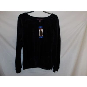 Gloria Schwarz Samt Langarm Rundhals Pullover Kuschel Loungewear Gr. L - Bild 1 von 3