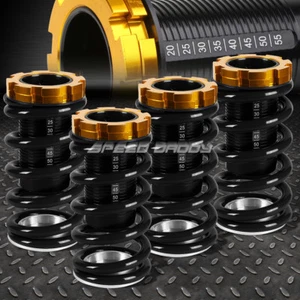 FOR 88-00 CIVIC EG EK/DC LOWERING BLACK SCALED SUSPENSION COILOVER BLACK SPRING - Picture 1 of 5