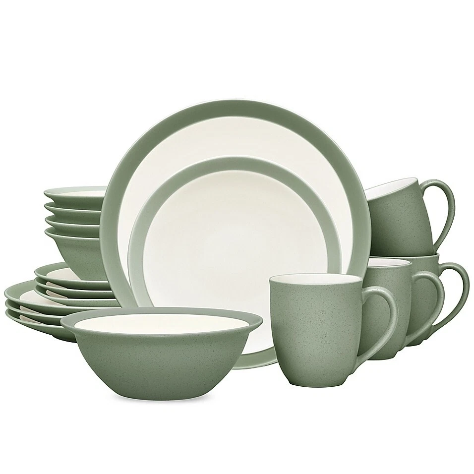 Juego de vajilla curva de 16 piezas Noritake H1324 colorwave verde servicio para 4 Foto 1 de 4