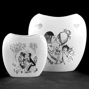 2 VASES "Le Baiser" LES AMOUREUX DE PEYNET Porcelaine STANISLAS NANCY limoges... - Bild 1 von 13