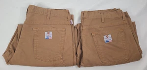Lot (2) Tyndale FR Men's 38X27 Tan Flame Resistant Carpenter 12 CAL HRC 2 Pants - Picture 1 of 19