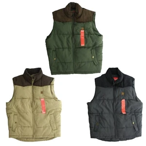Coleman Puffer Vest Men's Quilted Two Tone Faux Suede with Sherpa Collar - Picture 1 of 10