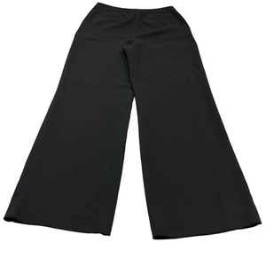 DKNY Sailor Pant Womens 10 Black Button Trim Wide Leg High Rise Nautical Preppy - Picture 1 of 11