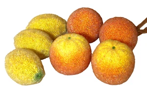 Vintage Artificial Citus Fruit Sugared Oranges Lemons 7 - Picture 1 of 8