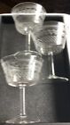 Three Etched Cocktail Glasses