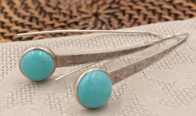 Pendientes Silpada Plata de Ley 925 Cisne Buceo Enhebrador Turquesa Martillado W2132 Foto 1 de 4