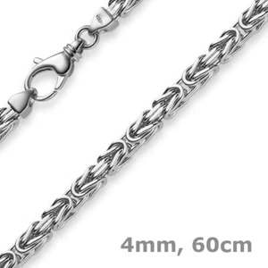 4mm Königskette Kette aus 585 Gold, Weißgold, massiv, 60cm, Goldkette Herren - Bild 1 von 4