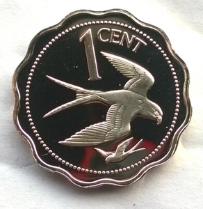 Belize 1975 Swallow 1 Cent Silver Coin,Proof - Picture 1 of 2