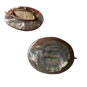 Porta Clip Bufanda Vintage Madreperla Concha Abulón Náutico 1.5 pulgadas - Imagen 1 de 4