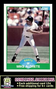 1989 Score #82 Mike Aldrete San Francisco Giants - Picture 1 of 2