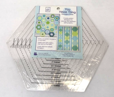 June Tailor You Hexie Thing Hexagon Ruler JT-782 12.5" x 11" For Cutting Use