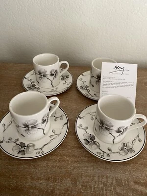 Michael Aram Black Orchid Demitasse Set Of 4 Expresso Cups & Saucer - Image 1 of 4