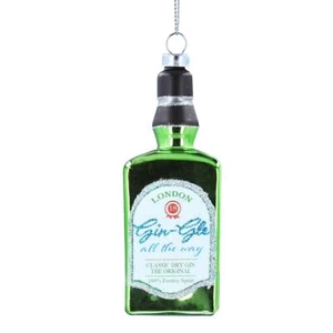 Gisela Graham botella de ginebra verde decoración de árbol de vidrio - Imagen 1 de 1