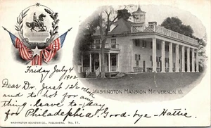 Washington Mansion Mount Vernon, Virginia Private Mailing Card 1902 - Bild 1 von 2