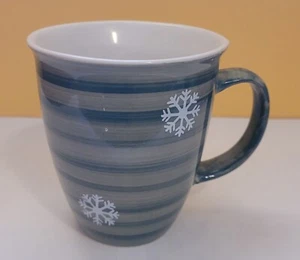 Snowflakes Green Stripes Californiq Pantry Coffee Cup Mug 2002 Free Shipping - Picture 1 of 4