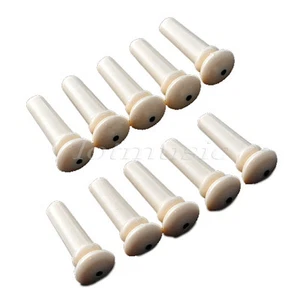 10 Pcs Acoustic Guitar Plastic Bridge Pins End Pin Parts Cream With Black Dot - Bild 1 von 6