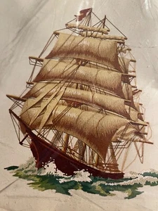 "BEFORE THE WIND" Sailing Ship- CREWEL Embroidery Kit by SUNSET (VGT 1977) MIB! - Picture 1 of 3