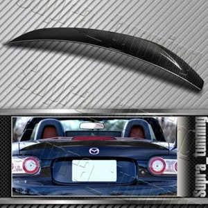 STP-Style For 2006-2015 Mazda Miata MX-5 Real Carbon Fiber Trunk Spoiler Wing - Picture 1 of 6