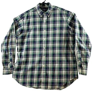 Ralph Lauren klassische Passform Large blau grün kariert Baumwolle geknöpft L/S Shirt - Bild 1 von 8