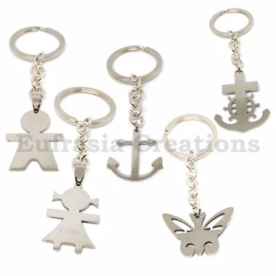 Portachiavi Portachiave in acciaio inossidabile Ancora Bambino Bambina Farfalla - Immagine 1 di 3