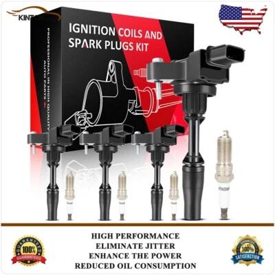 4 Ignition Coil & Spark Plug Kits For Cadillac ATS CT6 CTS 2.0L 2.5L 2014 2015 - Image 1 of 4