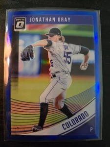 2018 Panini Donruss Optic Blue Prizm /149 Jon Gray Jonathan Gray #90 Rockies - Picture 1 of 2