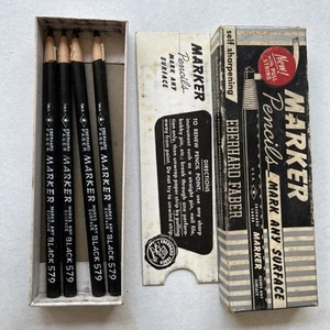 Vintage Eberhard Faber Self-Sharpening Marker Pencils EF Pencil black 579 - Picture 1 of 3