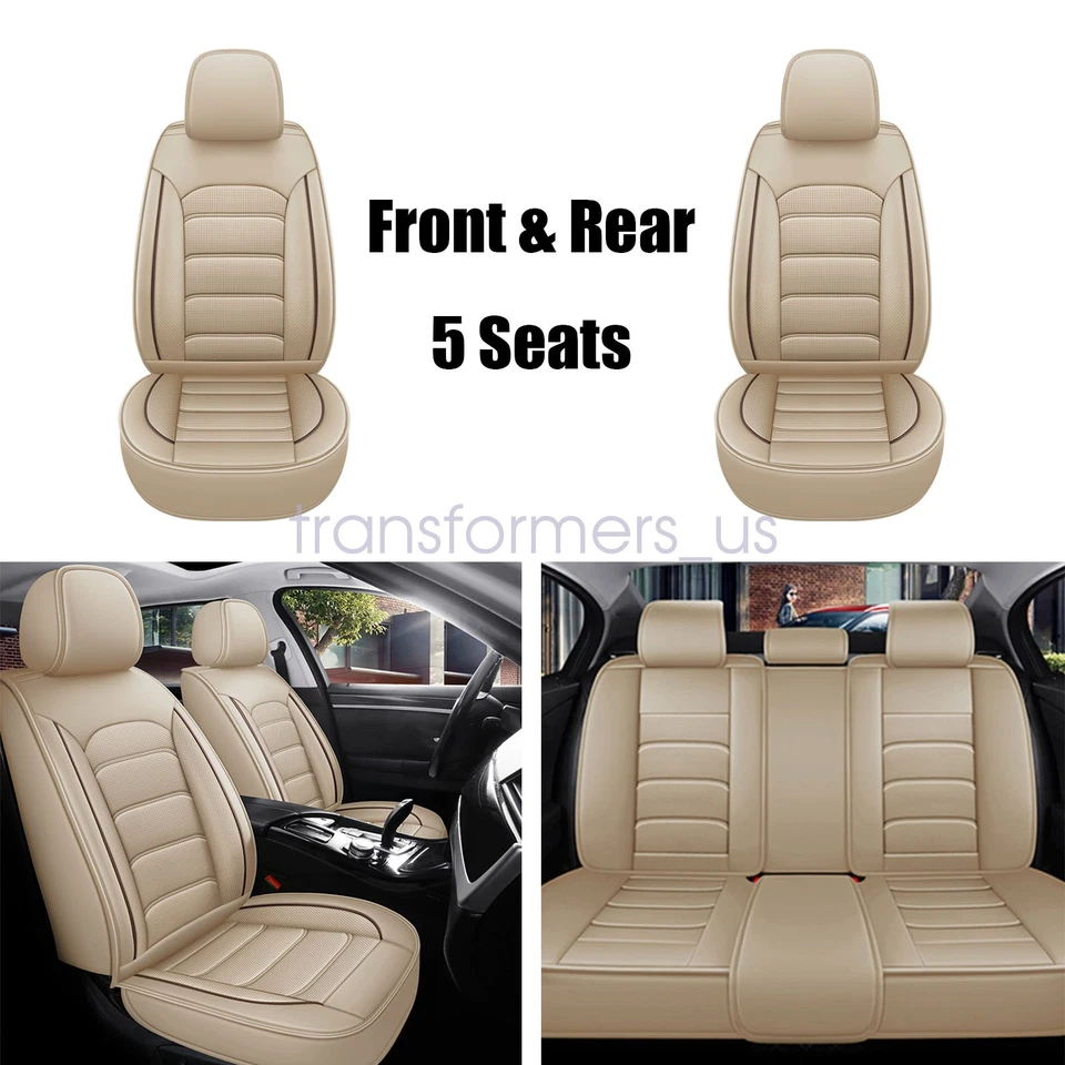 For Toyota Camry Car Seat Cover Full Set 5-Seats Leather Front + Rear Protectors Foto 1 de 4