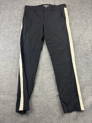VINCE Negro Esmoquin Rayas Laterales Vestido Pantalones Para Mujer 10 Pantalones Lana Minimalista Foto 1 de 4