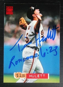 AUTOGRAPHED - Tim Hulett Topps #430 Baltimore Orioles 1994 Stadium Club - Picture 1 of 2