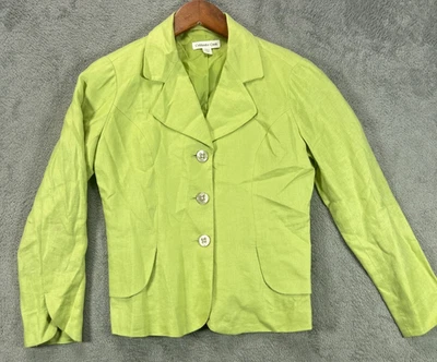Blazer Coldwater Creek 100 % lino verde para mujer Petite 4P Blazer Traje Chaquetas Foto 1 de 4