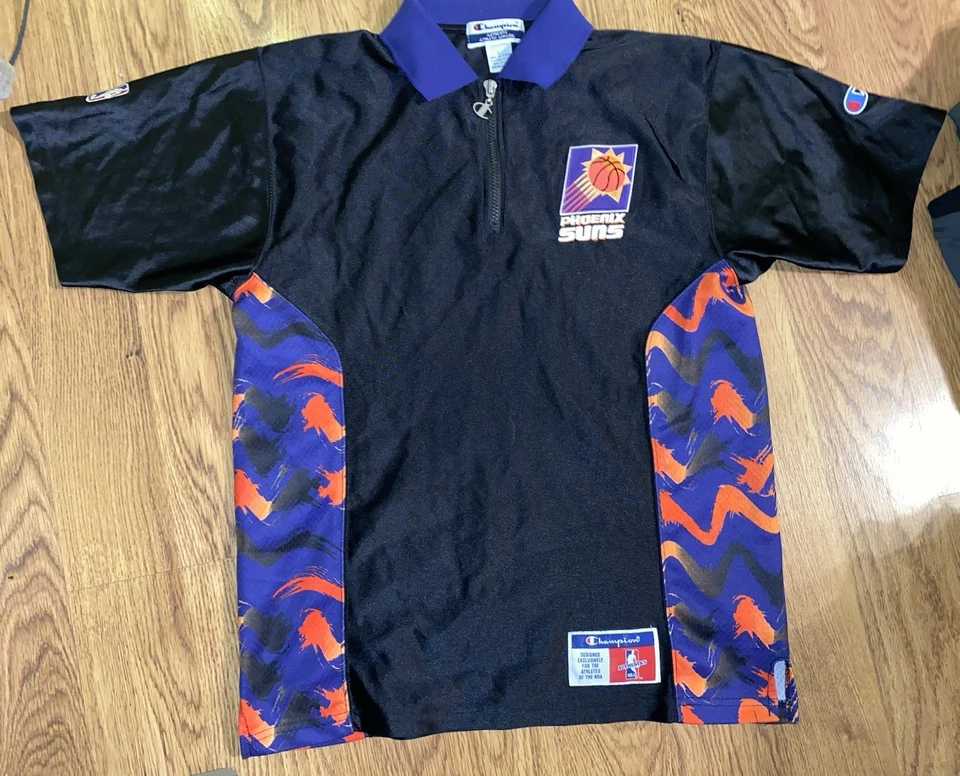 Camisa De Calentamiento De Baloncesto Campeón Phoenix Suns Juvenil Grande De Colección Años 90 Foto 1 de 4
