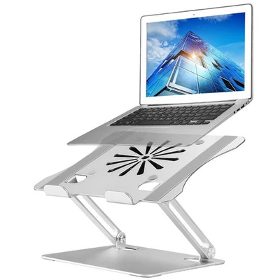 Adjustable Laptop Stand with Cooling Fan, Aluminium Alloy Multi-Angle Compute... - Image 1 of 4