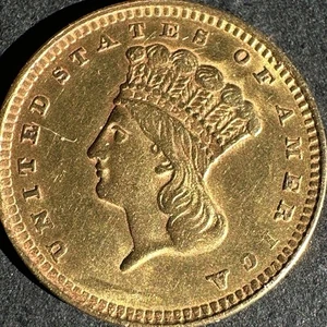 1856 INDIAN PRINCESS HEAD - LARGE HEAD U.S. GOLD DOLLAR - BEAUTIFUL COIN!! - Picture 1 of 24