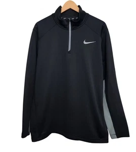 Nike Therma Fit Schwarz Grau Fleece 1/4 Zip Pullover Herren L Aktiv Laufen - Bild 1 von 7