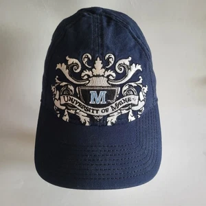 NCAA University Maine Black Bears Blue Strapback Embroidered Hat Cap - Picture 1 of 7